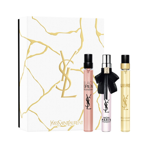 YSL 3 PCS SET FOR WOMEN: BLACK OPIUM 0.33 EAU DE PARFUM SPRAY + MON PARIS 0.33 EAU DE PARFUM SPRAY + LIBRE 0.33 EAU DE PARFUM SPRAY