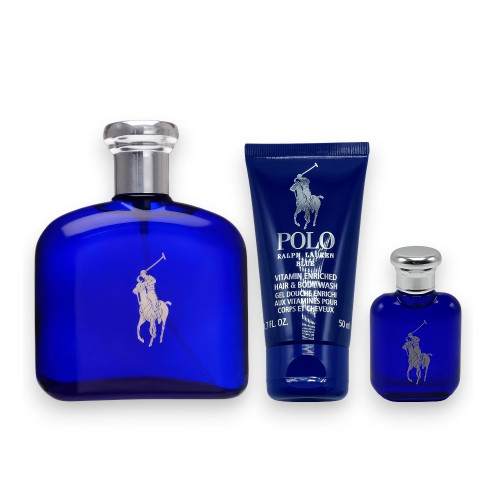 POLO BLUE 3 PCS SET FOR MEN: 4.2 EAU DE TOILETTE SPRAY + 1.7 BODY WASH + 0.5 EAU DE PARFUM SPRAY POLO BLUE 3 PCS SET FOR MEN: 4.2 EAU DE TOILETTE SPRAY + 1.7 BODY WASH + 0.5 EAU DE PARFUM SPRAY
