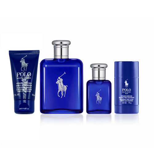 POLO BLUE 4 PCS SET FOR MEN: 4.2 EAU DE TOILETTE SPRAY + 1.7 BODY WASH + 0.5 EAU DE PARFUM SPRAY + 2.6 DEODORANT STICK POLO BLUE 4 PCS SET FOR MEN: 4.2 EAU DE TOILETTE SPRAY + 1.7 BODY WASH + 0.5 EAU DE PARFUM SPRAY + 2.6 DEODORANT STICK