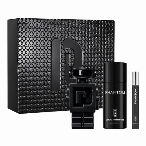 PACO RABANNE PHANTOM PARFUM 3 PCS SET FOR MEN: 3.4 PARFUM SPRAY + 0.33 OZ PARFUM SPRAY + 150ML DEODORANT SPRAY PACO RABANNE PHANTOM PARFUM 3 PCS SET FOR MEN: 3.4 PARFUM SPRAY + 0.33 OZ PARFUM SPRAY + 150ML DEODORANT SPRAY