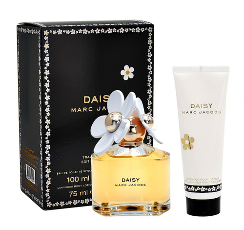 MARC JACOBS DAISY 2 PCS SET FOR WOMEN: 3.3 EAU DE TOILETTE SPRAY + 2.5 BODY LOTION