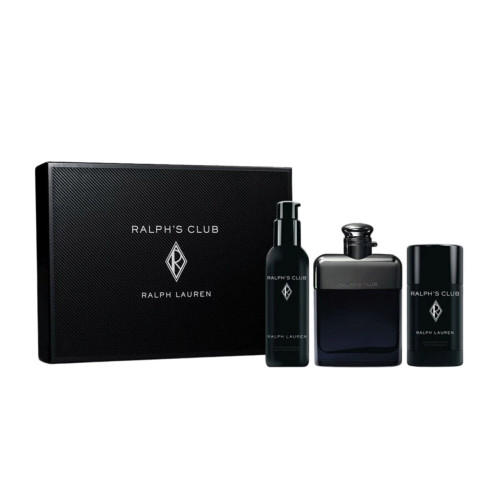 RALPH LAUREN RALPH'S CLUB 3 PCS SET FOR MEN: 3.4 EAU DE PARFUM SPRAY + 2.6 DEODORANT STICK + 2.5 AFTER SHAVE BALM
