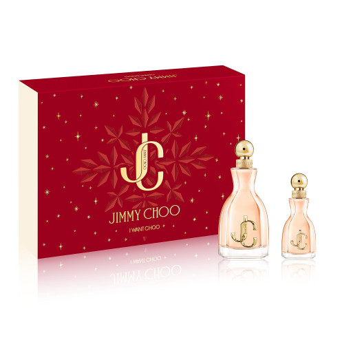 JIMMY CHOO I WANT CHOO 2 PCS SET FOR WOMEN: 3.4 EAU DE PARFUM SPRAY + 1.3 EAU DE PARFUM SPRAY JIMMY CHOO I WANT CHOO 2 PCS SET FOR WOMEN: 3.4 EAU DE PARFUM SPRAY + 1.3 EAU DE PARFUM SPRAY