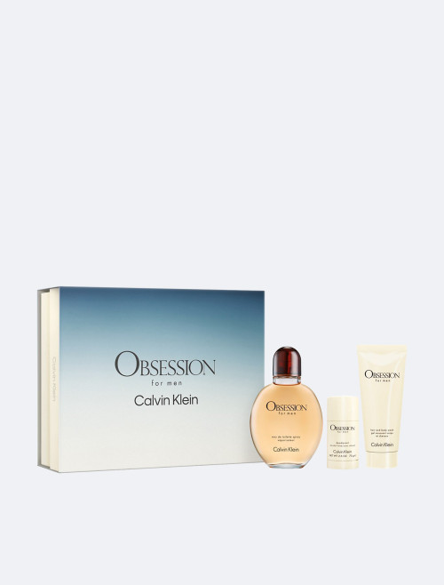 OBSESSION 3 PCS SET FOR MEN: 4.2 EAU DE TOILETTE SPRAY + 2.6 DEODORANT STICK + 3.3 BODY WASH