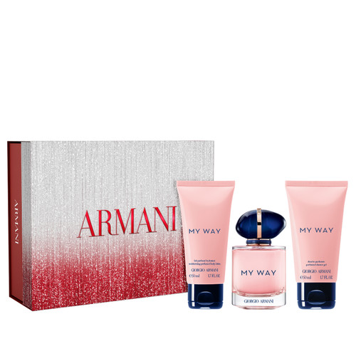 ARMANI MY WAY 3 PCS SET FOR WOMEN: 1.7 EAU DE PARFUM SPRAY + 1.7 BODY LOTION + 1.7 SHOWER GEL