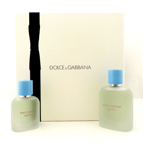 DOLCE & GABBANA LIGHT BLUE 2 PCS SET FOR MEN: 3.3 EAU DE TOILETTE SPRAY + 1.6 EAU DE TOILETTE SPRAY