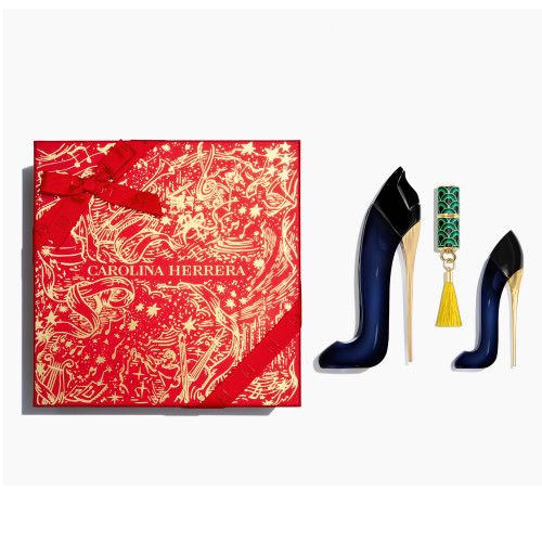 CAROLINA HERRERA GOOD GIRL 3 PCS SET: 2.7 EAU DE PARFUM SPRAY + 7 ML EAU DE PARFUM MINI + 0.04 MATTE LIPSTICK 741 NUDE SUPREME