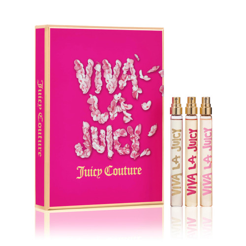 VIVA LA JUICY 3 PCS SET FOR WOMEN: 0.33 EAU DE PARFUM SPRAY + GOLD COUTURE 0.33 EAU DE PARFUM SPRAY + SUCRE 0.33 EAU DE PARFUM SPRAY..