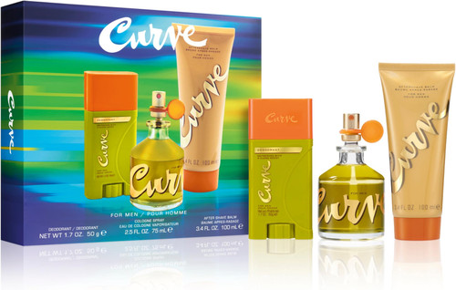 CURVE 3 PCS SET FOR MEN: 2.5 COLOGNE SPRAY + 1.7 DEODORANT STICK + 3.4 AFTER SHAVE BALM