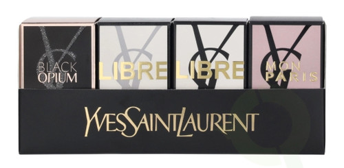 YSL 4 * 7.5 ML EAU DE PARFUM MINI SET FOR WOMEN: BLACK OPIUM + LIBRE + LIBRE INTENSE + MON PARIS