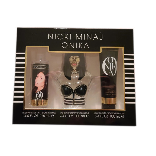 NICKI MINAJ ONIKA 3 PCS SET FOR WOMEN: 3.4 EAU DE PARFUM SPRAY + 3.4 BODY LOTION + 1.7 BODY MIST
