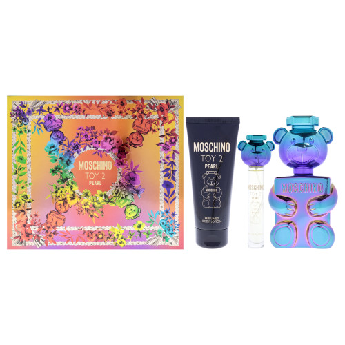 MOSCHINO TOY 2 PEARL 3 PCS SET FOR WOMEN: 3.4 EAU DE PARFUM SPRAY + 0.3 EAU DE PARFUM SPRAY + 3.4 BODY LOTION
