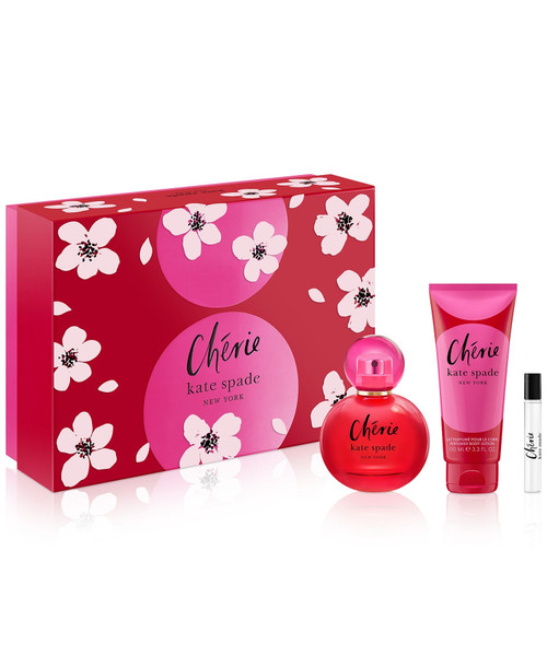 KATE SPADE CHERIE 3 PCS SET FOR WOMEN: 3.3 EAU DE PARFUM + 0.25 EAU DE PARFUM + 3.3 BODY LOTION