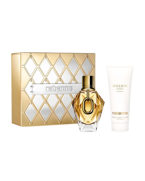 PACO RABANNE MILLION GOLD FOR HER 2 PCS SET: 3 OZ EAU DE PARFUM SPRAY + 3.4 BODY LOTION FOR WOMEN