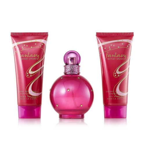 BRITNEY SPEARS FANTASY 3 PCS SET FOR WOMEN: 3.3 EAU DE PARFUM SPRAY + 3.3 BODY SOUFFLE + 3.3 SHOWER GEL