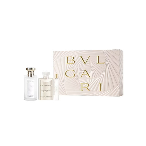BVLARGI EAU PARFUMEE AU THE BLANC 3 PCS SET: 2.5 EAU DE TOILETTE SPRAY + 0.34 EAU DE TOILETTE TRAVEL SPRAY + 2.5 SHOWER GEL