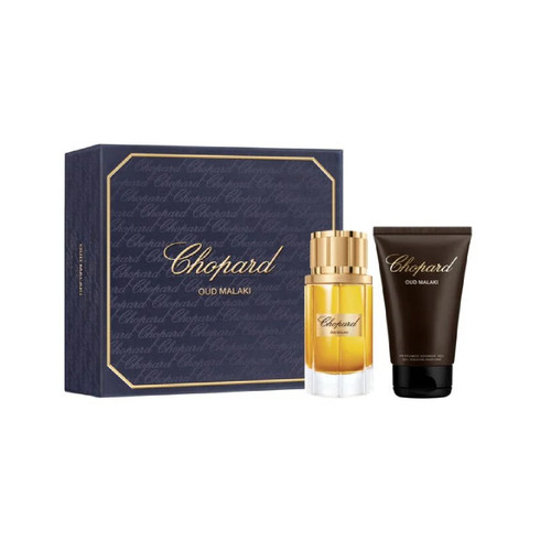 CHOPARD OUD MALAKI 2 PCS SET FOR MEN: 2.7 EAU DE PARFUM SPRAY + 5 OZ SHOWER GEL