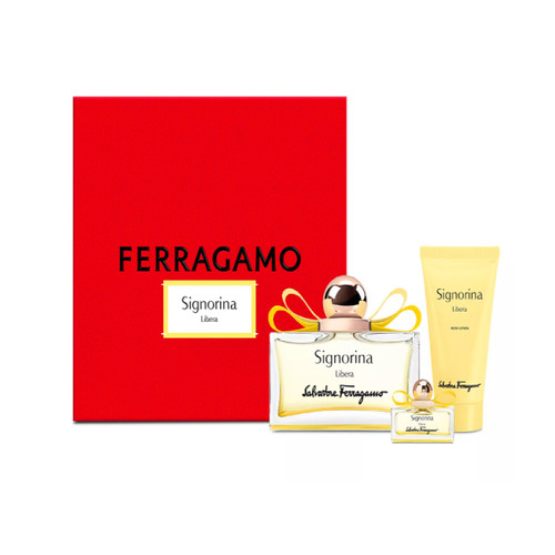 SALVATORE FERRAGAMO LIBERA 3 PCS SET FOR WOMEN: 3.4 EAU DE PARFUM SPRAY + 0.33 EAU DE PARFUM TRAVEL SPRAY + 1.7 BODY LOTION