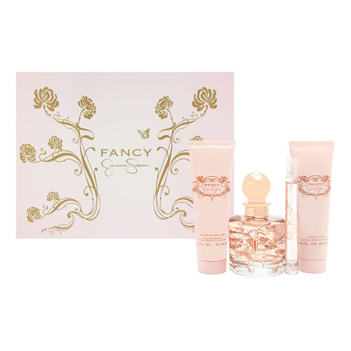 JESSICA SIMPSON FANCY 4 PCS SET: 3.4 EAU DE PARFUM SPRAY + 0.34 OZ EAU DE PARFUM SPRAY + 3 OZ BODY LOTION + 3 OZ BATH & SHOWER GEL (HARD BOX) JESSICA SIMPSON FANCY 4 PCS SET: 3.4 EAU DE PARFUM SPRAY + 0.34 OZ EAU DE PARFUM SPRAY + 3 OZ BODY LOTION + 3 OZ BATH & SHOWER GEL (HARD BOX)
