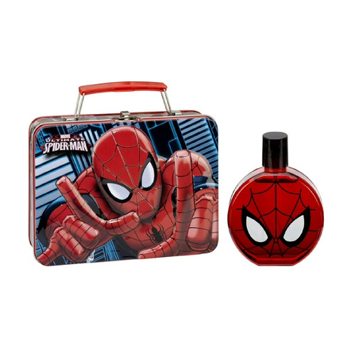 DISNEY MARVEL SPIDERMAN 2 PCS SET: 1 OZ EAU DE TOILETTE SPRAY + METALLIC TIN BOX