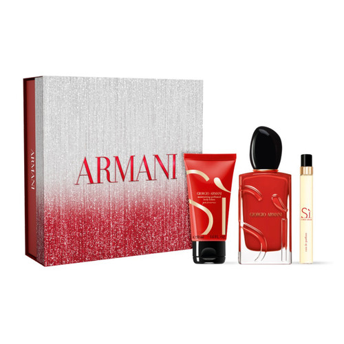 ARMANI SI PASSIONE 3 PCS SET FOR WOMEN: 3.4 EAU DE PARFUM SPRAY + 0.34 EAU DE PARFUM TRAVEL SPRAY + 1.6 BODY LOTION