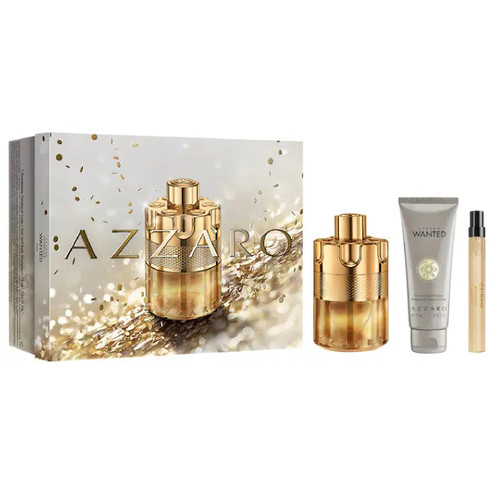 AZZARO FOREVER WANTED ELIXIR 3 PCS SET FOR MEN: 3.4 PARFUM SPRAY + 2.5 HAIR & BODY WASH + 0.34 PARFUM TRAVEL SPRAY