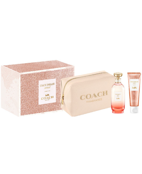 COACH DREAMS SUNSET 3 PCS SET FOR WOMEN: 3 OZ EAU DE PARFUM SPRAY + 3.3 BODY LOTION + POUCH