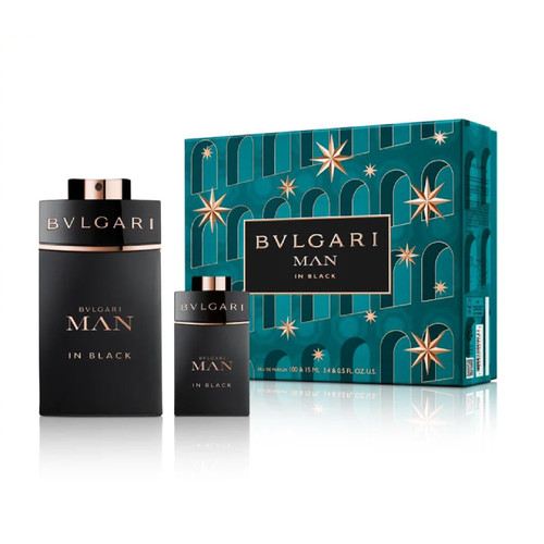 BVLARGI MAN IN BLACK 2 PCS SET FOR MEN: 3.4 EAU DE PARFUM SPRAY + 0.5 EAU DE PARFUM TRAVEL SPRAY