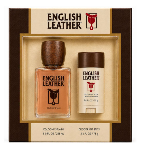 ENGLISH LEATHER 2 PCS SET FOR MEN: 8 OZ COLOGNE SPLASH + 2.6 DEODORANT STICK
