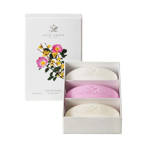 ACCA KAPPA SOAP 3 PCS SET: 3X5.3 (WHITE MOSS VIRGINIA ROSE CALYCANTHUS)