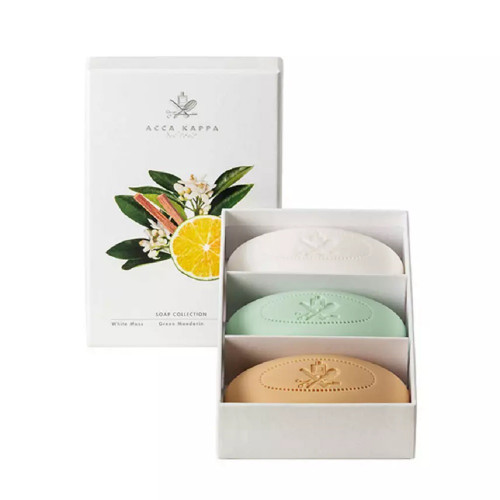 ACCA KAPPA SOAP 3 PCS SET: 3X5.3 (WHITE MOSS GREEN MANDARIN SANDALWOOD)