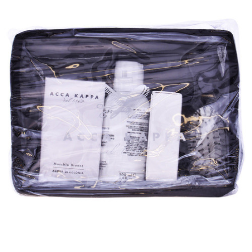 ACCA KAPPA WHITE MOSS 4 PCS TRAVEL SET: 1 OZ EAU DE COLOGNE + 3.3 BODY LOTION + 1.7 SOAP + TRAVEL BRUSH