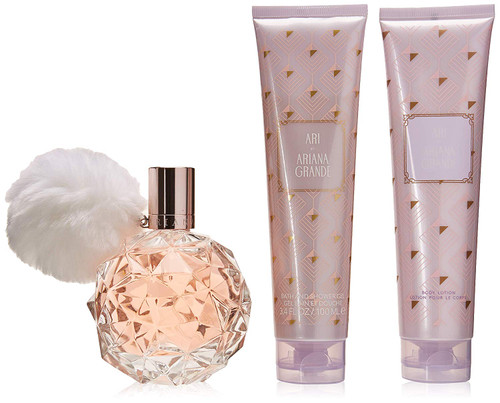 ARIANA GRANDE ARI 3 PCS SET: 3.4 EAU DE PARFUM SPRAY + 3.4 BODY LOTION + 3.4 SHOWER GEL (WINDOW BOX) ARIANA GRANDE ARI 3 PCS SET: 3.4 EAU DE PARFUM SPRAY + 3.4 BODY LOTION + 3.4 SHOWER GEL (WINDOW BOX)
