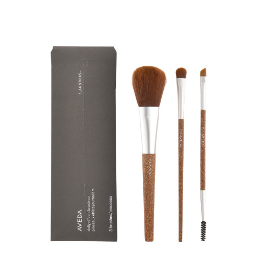 AVEDA DAILY EFFECTS 3 PCS BRUSH SET: MEDIUM EYE COLOUR BRUSH + BROW AND LASH BRUSH + BLUSH BRUSH