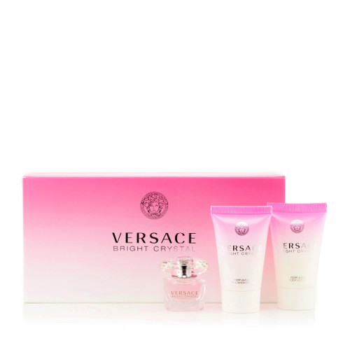 VERSACE BRIGHT CRYSTAL 3 PCS SET FOR WOMEN: 0.17 EAU DE TOILETTE + 0.8 SHOWER GEL + 0.8 BODY LOTION VERSACE BRIGHT CRYSTAL 3 PCS SET FOR WOMEN: 0.17 EAU DE TOILETTE + 0.8 SHOWER GEL + 0.8 BODY LOTION