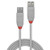 Lindy 2m USB 2.0 Type A Extension Cable, Anthra Line, Grey