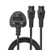 Lindy 2.5m UK 3 Pin Plug To IEC 2 x C5 Splitter Extension Cable, Black