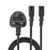 Lindy 2.5m UK 3 Pin Plug to 2 x IEC C7 Splitter Extension Cable, Black