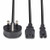 Lindy 2.5m UK 3 Pin Plug to IEC C13 and IEC C7 Splitter Extension Cable, Black
