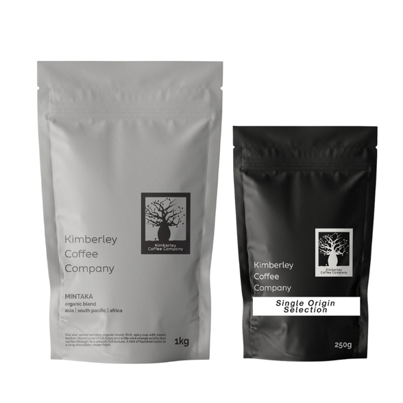 1 kilo of award winning Mintaka Organic signature blend and a 250g sample of the single origin of the month. The best of both worlds.