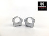 Warne Maxima Horizontal 1" PA Low Weaver Style Rings Satin Silver 500M