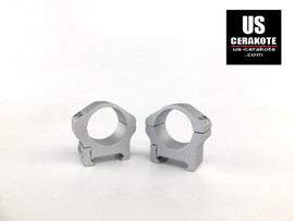 Warne Maxima Horizontal 1" PA Low Weaver Style Rings Satin Silver 500M