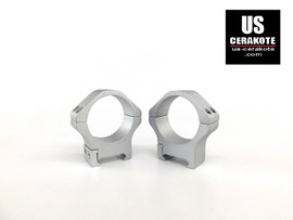 Warne Maxima Horizontal 34mm, PA Medium Weaver Style Rings Satin Silver 521M