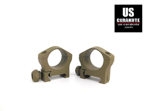 Warne Mountain Tech 1" Low Weaver Style Rings Flat Dark Earth 7200M