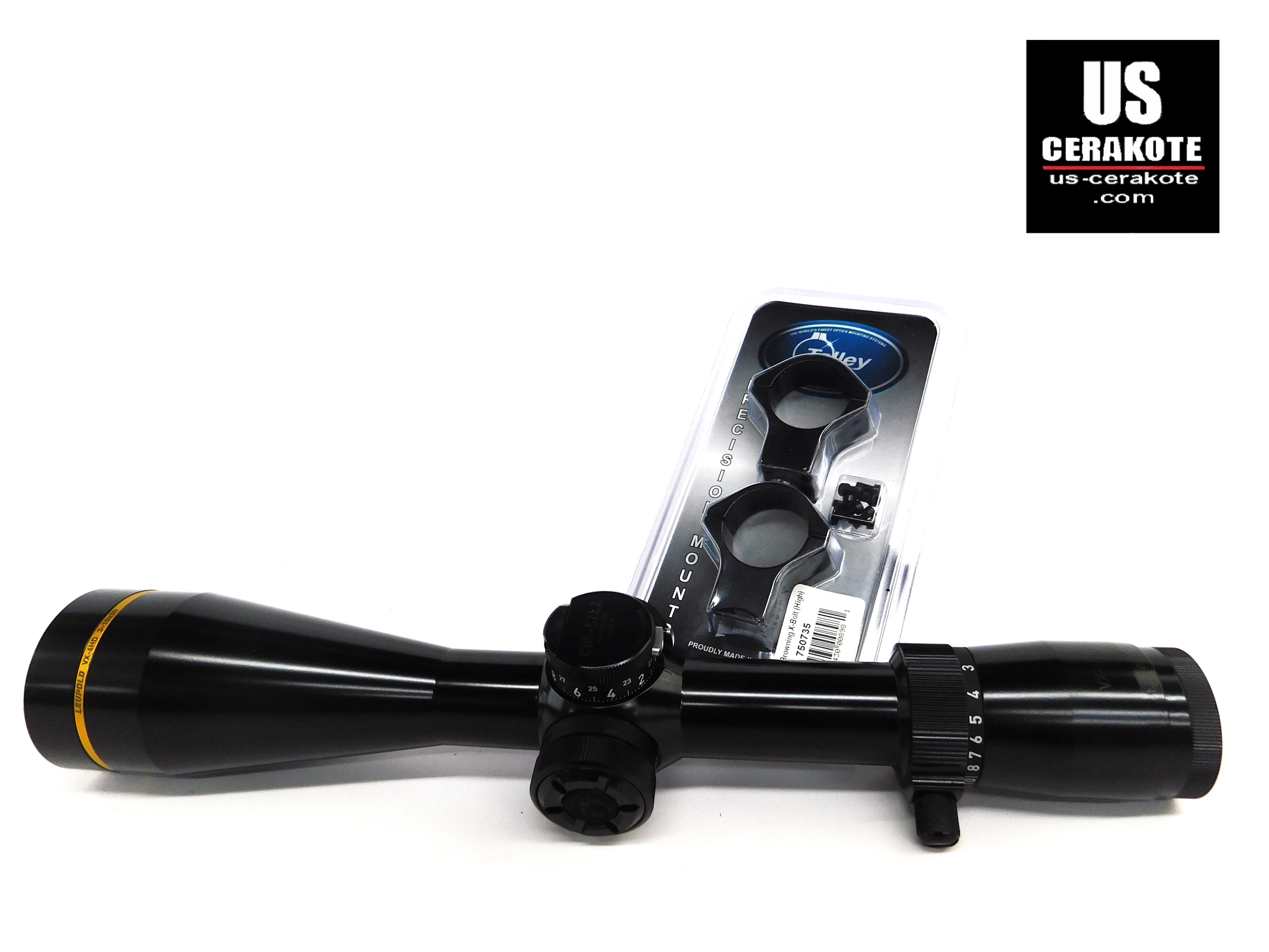 Gloss Black Leupold VX-6HD 3-18x50 Scope and Talley Rings