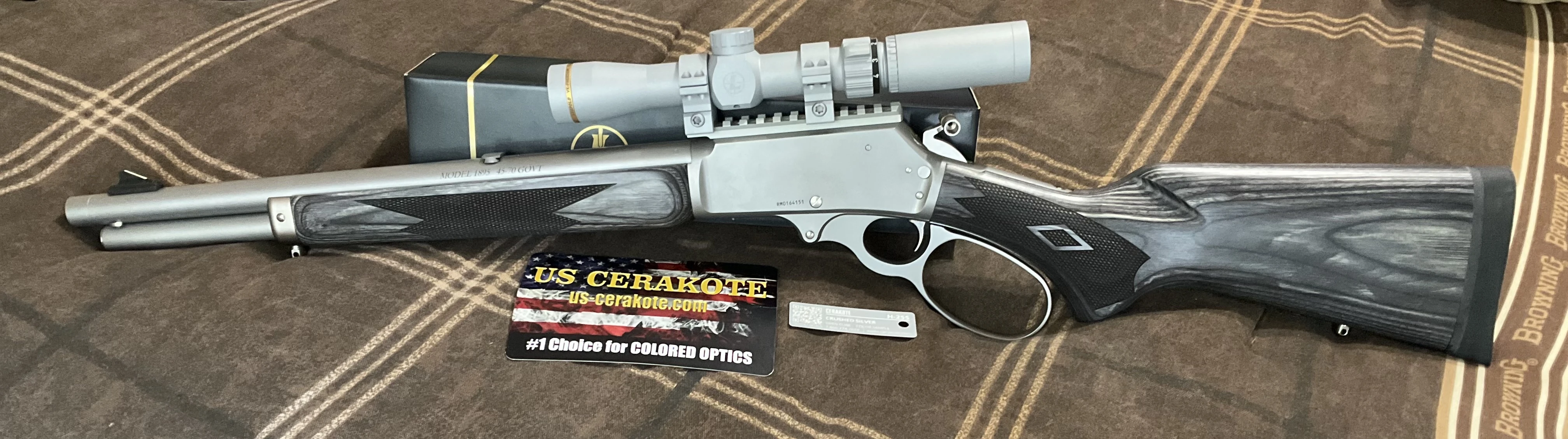 Crushed Silver Scope and Rings on Marlin 1895