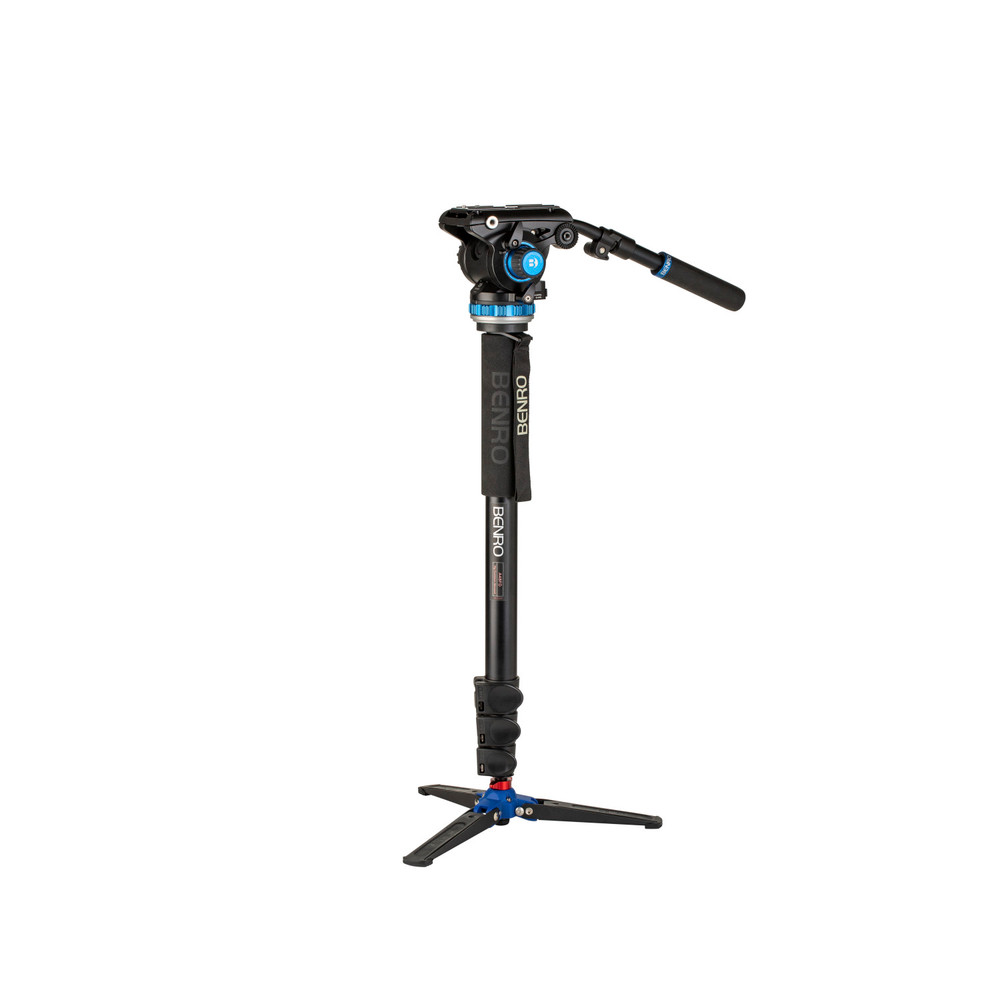 BENRO A48F Monopode vidéo série 4 Alu 4 sections, avec base mini trépied et Tête S6PRO, ouverture des jambes par clapet BENRO A48F Monopode vidéo série 4 Alu 4 sections, avec base mini trépied et Tête S6PRO, ouverture des jambes par clapet