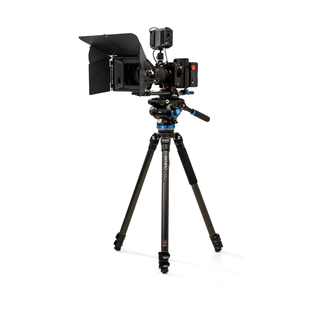 BENRO C373F Trépied vidéo série 3 Carbone et tête S8PRO - Bol 75mm, 3 sections, ouverture des jambes par clapet