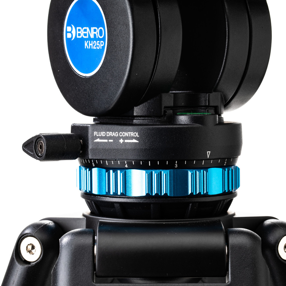 BENRO KH25P Kit Trépied vidéo avec Tête Vidéo, Capacité de 5 Kg, réglage progressif du mouvement panoramique, Plateau anti torsion (KH25P)