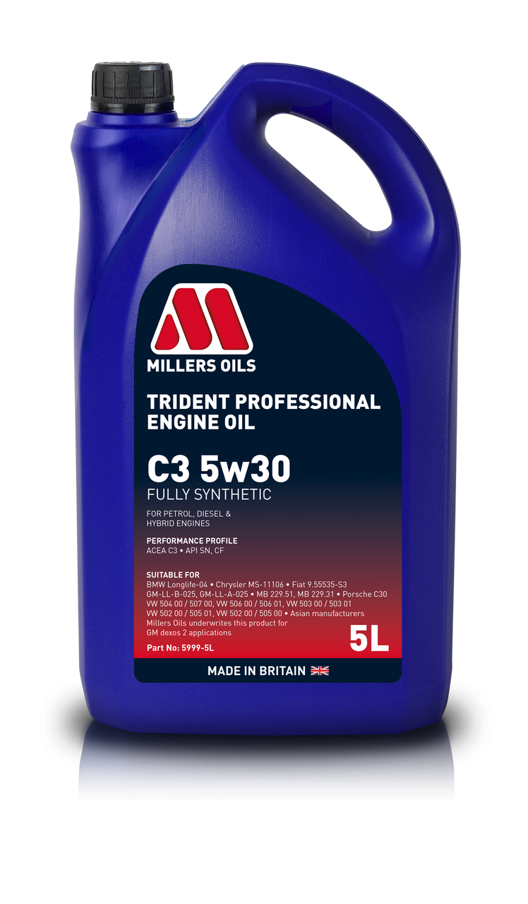 Millers Oils TRIDENT LONGLIFE 5w30 Fully Synthetic Engine Oil for
